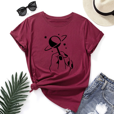 JFUNCY Lielizmēra sieviešu T-krekls ar īsām piedurknēm Grafiski T krekli Sieviešu Kokvilnas Tkrekli Sieviešu T-krekli Apģērbs 2023. gada vasaras sieviešu topi