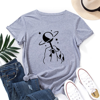 JFUNCY Lielizmēra sieviešu T-krekls ar īsām piedurknēm Grafiski T krekli Sieviešu Kokvilnas Tkrekli Sieviešu T-krekli Apģērbs 2023. gada vasaras sieviešu topi