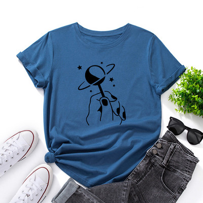 JFUNCY Lielizmēra sieviešu T-krekls ar īsām piedurknēm Grafiski T krekli Sieviešu Kokvilnas Tkrekli Sieviešu T-krekli Apģērbs 2023. gada vasaras sieviešu topi