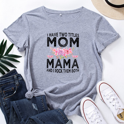 JFUNCY Ležerna pamučna majica kratkih rukava Ženska majica kratkih rukava Mom, prevelike ženske majice s motivom slova Harajuku