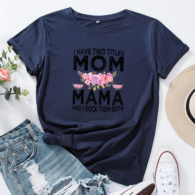 JFUNCY Ležerna pamučna majica kratkih rukava Ženska majica kratkih rukava Mom, prevelike ženske majice s motivom slova Harajuku