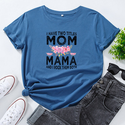 JFUNCY Ležerna pamučna majica kratkih rukava Ženska majica kratkih rukava Mom, prevelike ženske majice s motivom slova Harajuku