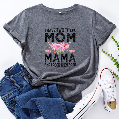 JFUNCY Ležerna pamučna majica kratkih rukava Ženska majica kratkih rukava Mom, prevelike ženske majice s motivom slova Harajuku