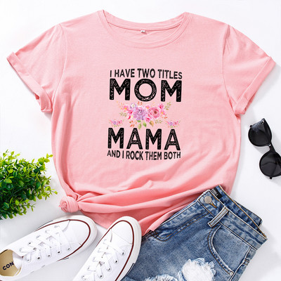 JFUNCY Ležerna pamučna majica kratkih rukava Ženska majica kratkih rukava Mom, prevelike ženske majice s motivom slova Harajuku