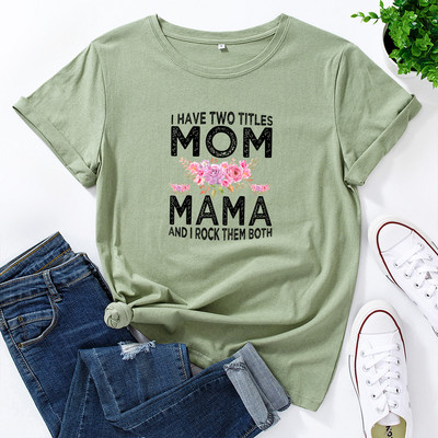 JFUNCY Ležerna pamučna majica kratkih rukava Ženska majica kratkih rukava Mom, prevelike ženske majice s motivom slova Harajuku