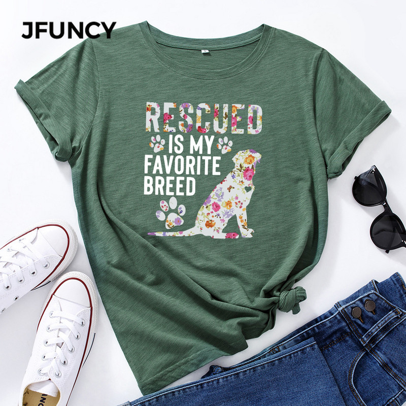 JFUNCY Tricou 100% bumbac pentru femei Tricouri cu mânecă scurtă Tricouri grafice cu imprimare pentru femei Tricou Harajuku pentru femei Top