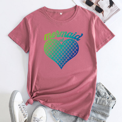 JFUNCY modes sieviešu T-krekls, 2022. gada vasaras kokvilnas T-krekls Sieviešu ikdienas brīvi topi Sieviešu t-krekli ar īsām piedurknēm Grafiski T krekli