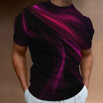 Модни тениски за мъже Горнища с къс ръкав с принт Летни ежедневни улични тениски с О-образно деколте Овъргабаритна тениска Мъжки 3D дрехи Горещи