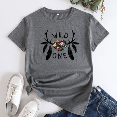 JFUCNY Tricou cu grafică la modă pentru femei de vară Îmbrăcăminte pentru femei Tricou cu mânecă scurtă 2022 Tricou lejer din bumbac pentru femei