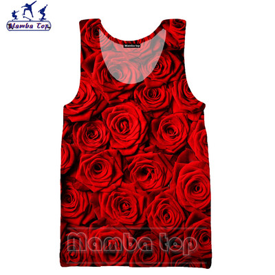 Mamba Tops 3D Krāsu Drukas Sukulenti Ziedi Vīriešu Topi Krāsaini Rožu Veste Sieviešu Krekls Skaisti Krizantēmas Tējas bez piedurknēm