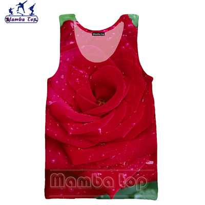 Mamba Tops 3D Krāsu Drukas Sukulenti Ziedi Vīriešu Topi Krāsaini Rožu Veste Sieviešu Krekls Skaisti Krizantēmas Tējas bez piedurknēm