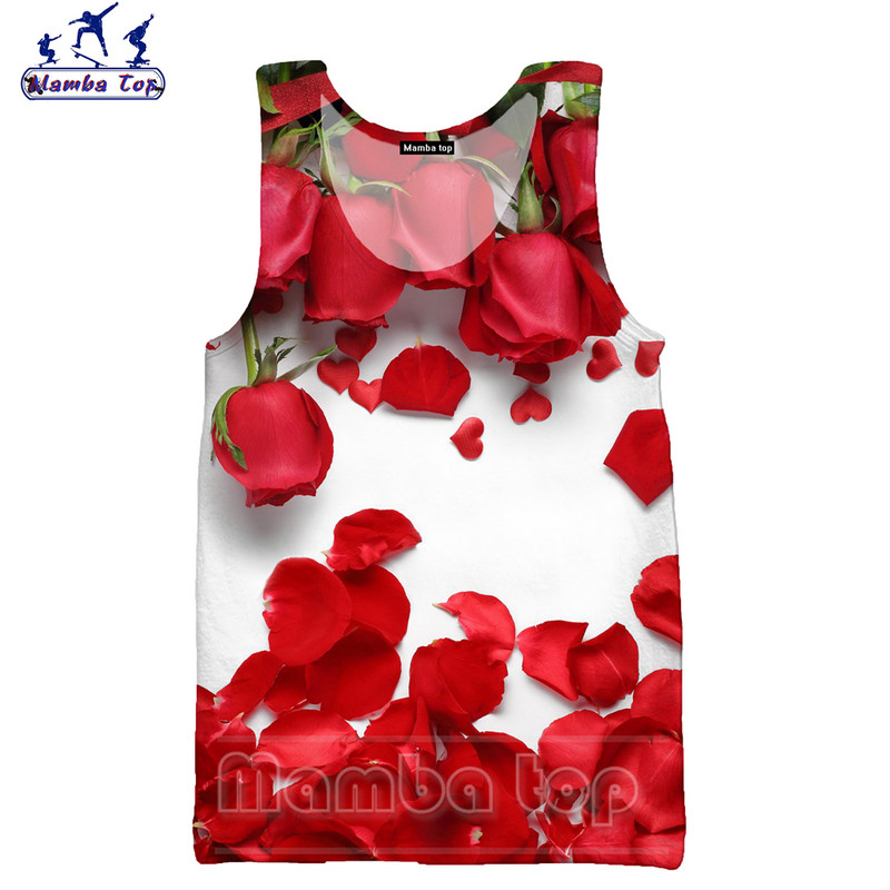 Mamba Tops 3D Krāsu Drukas Sukulenti Ziedi Vīriešu Topi Krāsaini Rožu Veste Sieviešu Krekls Skaisti Krizantēmas Tējas bez piedurknēm