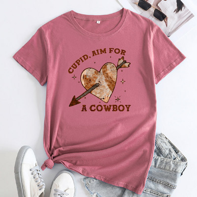 JFUNCY 2022 Μόδα γυναικεία μπλουζάκια Καλοκαιρινό κοντομάνικο μπλουζάκι Γυναικεία, χαλαρά βαμβακερά μπλουζάκια Γυναικεία γραφικά μπλουζάκια