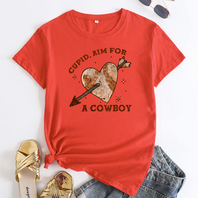 JFUNCY 2022 Μόδα γυναικεία μπλουζάκια Καλοκαιρινό κοντομάνικο μπλουζάκι Γυναικεία, χαλαρά βαμβακερά μπλουζάκια Γυναικεία γραφικά μπλουζάκια