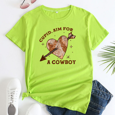 JFUNCY 2022 Μόδα γυναικεία μπλουζάκια Καλοκαιρινό κοντομάνικο μπλουζάκι Γυναικεία, χαλαρά βαμβακερά μπλουζάκια Γυναικεία γραφικά μπλουζάκια