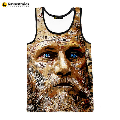 2023. gada jauns modes vintage Warrior Head 3D apdrukāti topi ar apdruku vīriešiem, sieviešu, hip hop Harajuku ielas apģērbi, lielizmēra T-krekls, forša veste