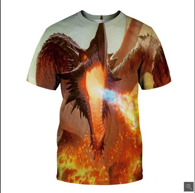 202311 T-kreklu cīņas spēle 3D drukāšana lomu spēle Ielu apģērbi Vīriešu modes T-krekls ar apaļu apkakli Bērnu T-krekls Tops