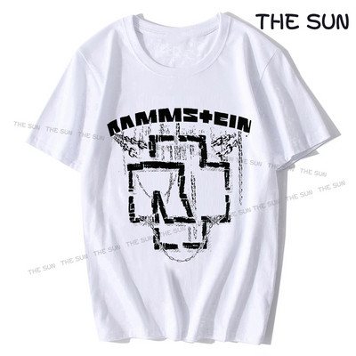 Utcai ruházat WW R-Rammstein pólók Férfi Vicces pólók Körgallér pólók Rövid ujjú Ruhák Nyomtatás