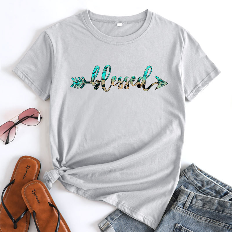 JFUNCY Lielizmēra T-krekli Sieviešu topi 2022. gada sieviešu kokvilnas T-krekls Vasaras krekls ar īsām piedurknēm Sieviešu modes grafikas T krekli