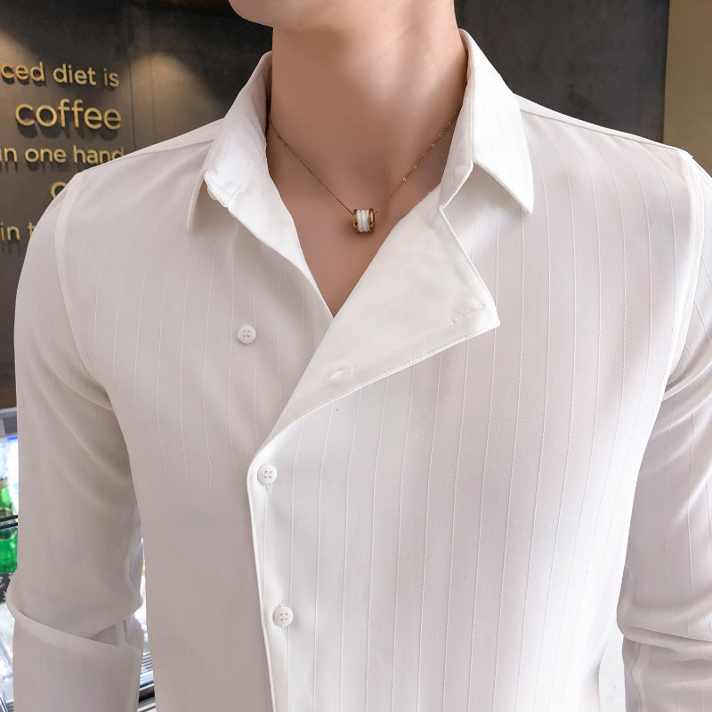 Vīrieši Britu biznesa formāli saviesīgi krekli ar garām piedurknēm vienkrāsains Homme ikdienas tievs sānu priekšpuse Personība ballītei banketu blūze