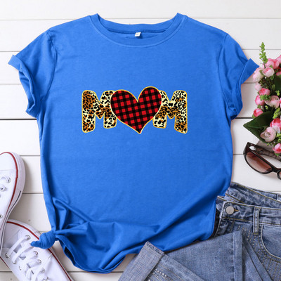 JFUNCY Γυναικεία κοντομάνικα μπλουζάκια Γυναικεία καλοκαιρινά ρούχα MOM Letter Print Μπλουζάκι μπλουζάκι από βαμβακερό φαρδύ μπλουζάκι μόδας γυναίκα μπλουζάκι