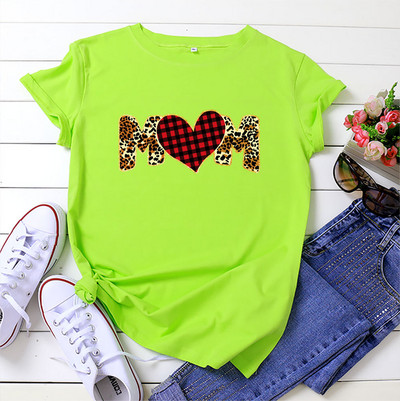 JFUNCY Γυναικεία κοντομάνικα μπλουζάκια Γυναικεία καλοκαιρινά ρούχα MOM Letter Print Μπλουζάκι μπλουζάκι από βαμβακερό φαρδύ μπλουζάκι μόδας γυναίκα μπλουζάκι