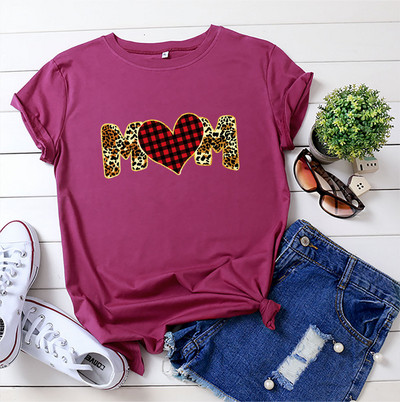 JFUNCY Γυναικεία κοντομάνικα μπλουζάκια Γυναικεία καλοκαιρινά ρούχα MOM Letter Print Μπλουζάκι μπλουζάκι από βαμβακερό φαρδύ μπλουζάκι μόδας γυναίκα μπλουζάκι