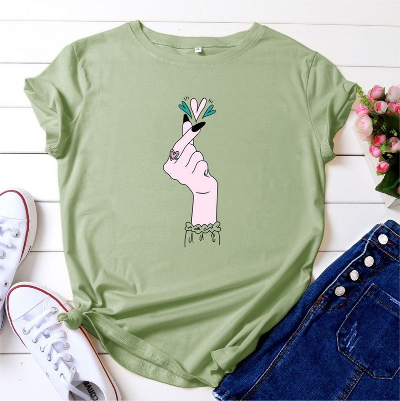 JFUNCY Tricou de vară pentru femei 5XL Tricou cu imprimeu la modă Tricou liber pentru femei 100% bumbac cu mânecă scurtă Tricou pentru damă Topuri