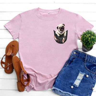 JFUNCY tricou supradimensionat pentru femei, vară 2022, tricou din bumbac, cu mânecă scurtă, îmbrăcăminte pentru femei, tricouri grafice pentru câini Harajuku