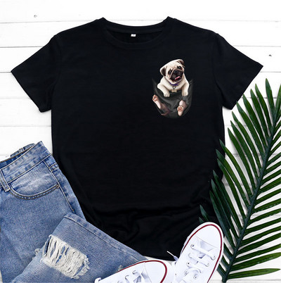 JFUNCY tricou supradimensionat pentru femei, vară 2022, tricou din bumbac, cu mânecă scurtă, îmbrăcăminte pentru femei, tricouri grafice pentru câini Harajuku