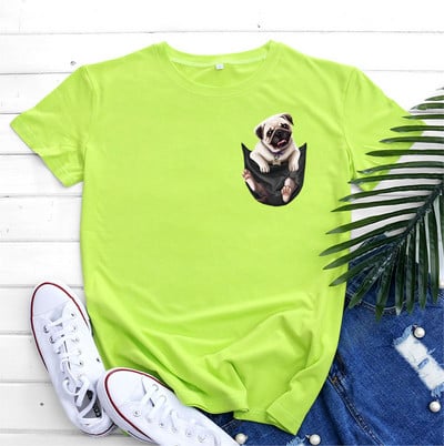 JFUNCY tricou supradimensionat pentru femei, vară 2022, tricou din bumbac, cu mânecă scurtă, îmbrăcăminte pentru femei, tricouri grafice pentru câini Harajuku