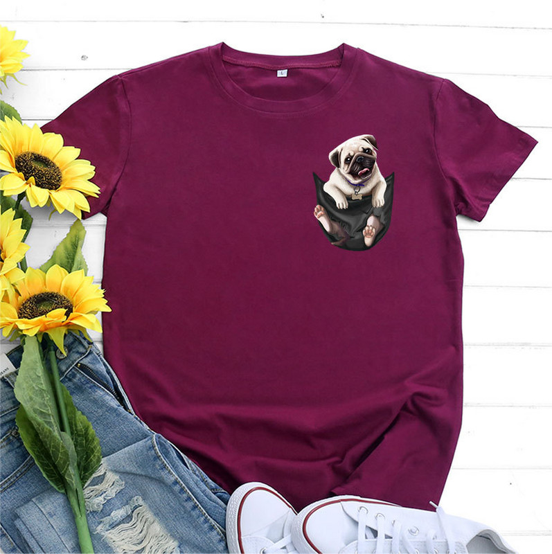 JFUNCY tricou supradimensionat pentru femei, vară 2022, tricou din bumbac, cu mânecă scurtă, îmbrăcăminte pentru femei, tricouri grafice pentru câini Harajuku