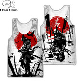 Samurai Oni Mask Tattoo 3D All Over Printed Meeste vest Suvine Harajuku Varrukateta T-särk Unisex Casual Polyester Tank Tops BX-63
