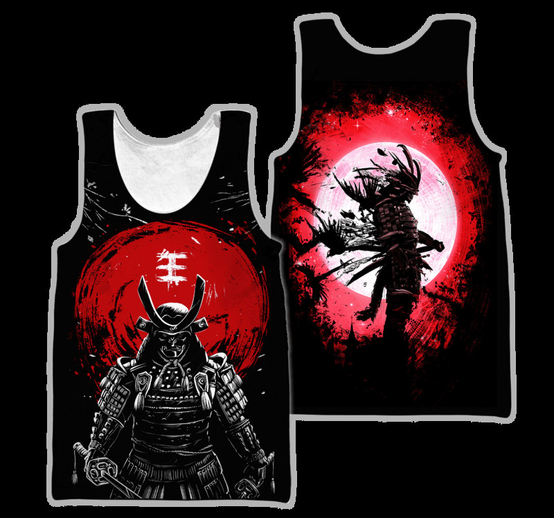 Samurai Oni Mask Tattoo 3D All Over Printed Ανδρικό γιλέκο Summer Harajuku Αμάνικο μπλουζάκι Unisex Casual πολυεστερικό φανελάκι BX-63