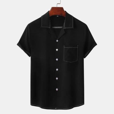 2023-as nyári férfi rövid ujjú hawaii stílusú 3D nyomtatott egyszínű, egysoros alkalmi laza stranding