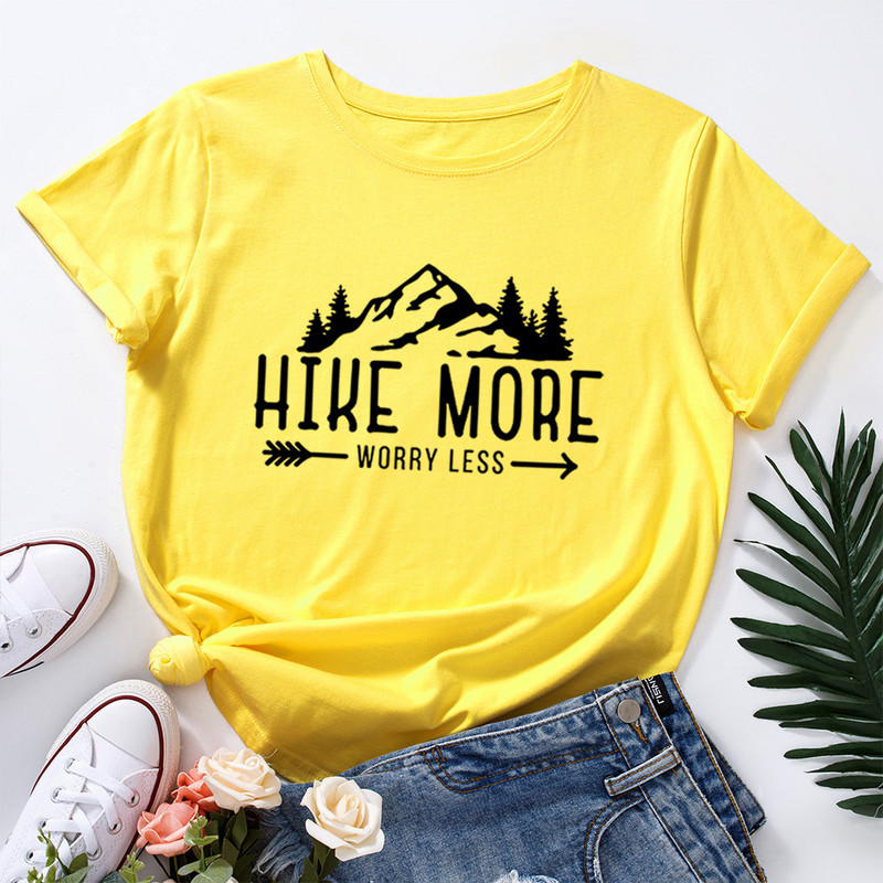 JFUNCY sieviešu T-krekli Vasaras grafisks T-krekls ar īsām piedurknēm Sieviešu ikdienas kempinga krekls Unisex kokvilnas krekli