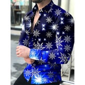 Fashion Social Men Shirts Turn-down Collar Buttoned Shirt Casual Ice Crystals Print Long Sleeve Tops Mens Clothes Prom Cardigan