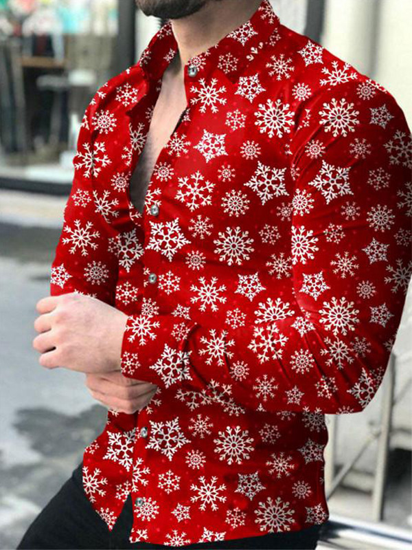 Modne društvene muške košulje s otvorenim ovratnikom i kopčanjem, ležerna majica s printom ledenih kristala, dugih rukava, muška odjeća, kardigan za maturalnu večer