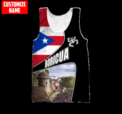 PLstar Cosmos 3DPprinted Newfashion Πουέρτο Ρίκο Προσαρμοσμένο όνομα Αστείο Harajuku Streetwear Tank Top Αμάνικο Tees Fitness Unisex Q-1