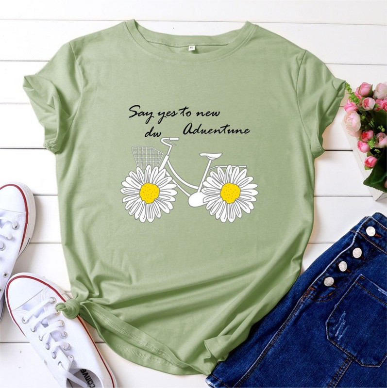 JFUNCY Modes lielizmēra T-krekls ar īsām piedurknēm grafisks T-krekls Sieviešu apģērbs Harajuku sieviešu kokvilnas top sieviešu T krekls