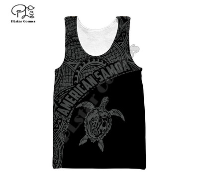 PLSTAR COSMOS - Férfi és Női Ujjatlan póló Színes 3D Nyomtatott pántos Polinéz Tetovált Beach póló, Szabadidős Stílus Nyár