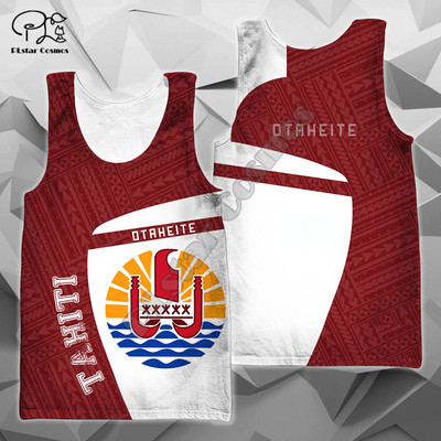 PLSTAR COSMOS - Férfi és Női Ujjatlan póló Színes 3D Nyomtatott pántos Polinéz Tetovált Beach póló, Szabadidős Stílus Nyár