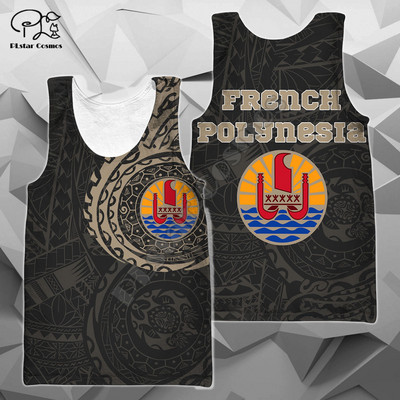 PLSTAR COSMOS - Férfi és Női Ujjatlan póló Színes 3D Nyomtatott pántos Polinéz Tetovált Beach póló, Szabadidős Stílus Nyár