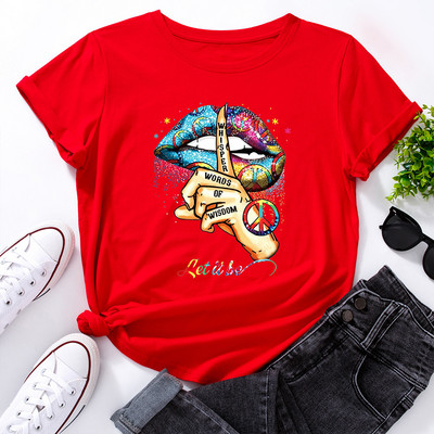 Γυναικείο μπλουζάκι JFUNCY 100% βαμβακερό κοντομάνικο μπλουζάκι Creative Graphic print Tees Γυναικείο μπλουζάκι Γυναικείο μπλουζάκι