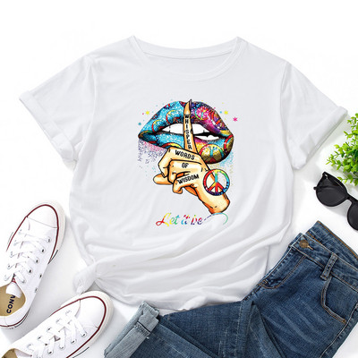 Γυναικείο μπλουζάκι JFUNCY 100% βαμβακερό κοντομάνικο μπλουζάκι Creative Graphic print Tees Γυναικείο μπλουζάκι Γυναικείο μπλουζάκι