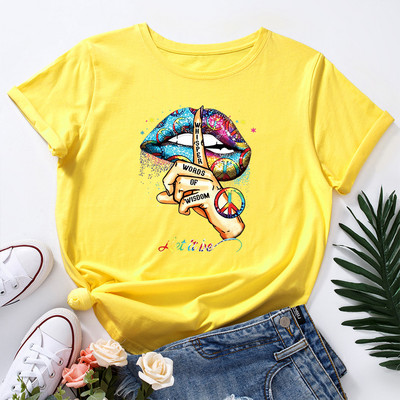 Γυναικείο μπλουζάκι JFUNCY 100% βαμβακερό κοντομάνικο μπλουζάκι Creative Graphic print Tees Γυναικείο μπλουζάκι Γυναικείο μπλουζάκι