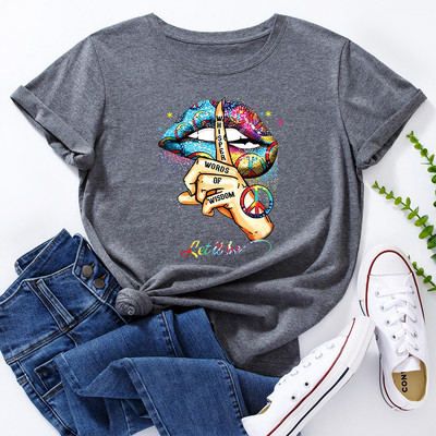 Γυναικείο μπλουζάκι JFUNCY 100% βαμβακερό κοντομάνικο μπλουζάκι Creative Graphic print Tees Γυναικείο μπλουζάκι Γυναικείο μπλουζάκι