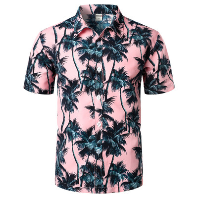 Meeste pühade vabaaja lühikeste varrukatega Aloha Hawaii särk lühikeste varrukatega palmipuu trükiga Tropical Aloha sinised särgid Camisa Hawaiana