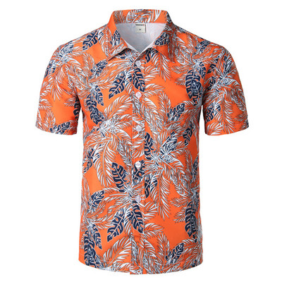 Meeste pühade vabaaja lühikeste varrukatega Aloha Hawaii särk lühikeste varrukatega palmipuu trükiga Tropical Aloha sinised särgid Camisa Hawaiana