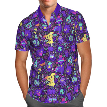 Fish Anime 3D Beach Hawaiian 2022 Лятна синя риза Риза с къс ръкав Streetwear Oversized 5XL Camisa Social Chemise Homme